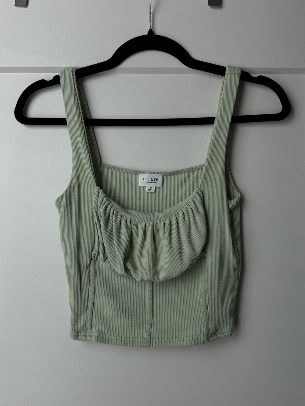 Le Lis Sage Ribbed Gathered Scoop-Neck Tank